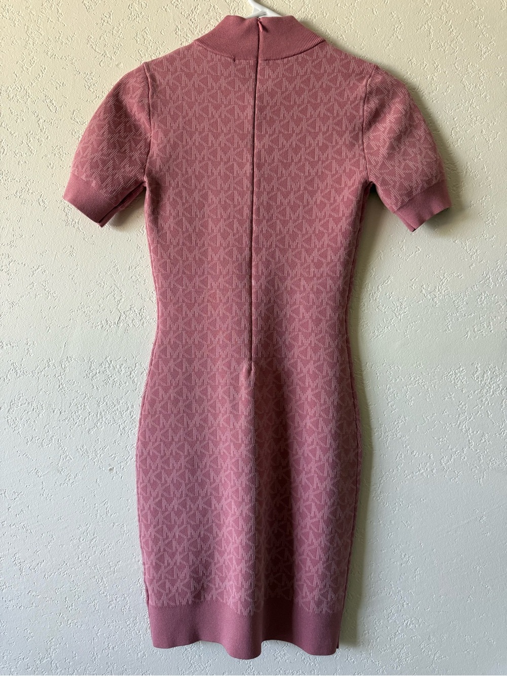Michael Kors Rose Pink Knit Mock-Neck Mini Dress NWOT - Picture 2 of 7